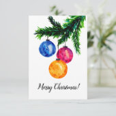 kerstkaartje voor kleurrijke kerstversieringen bedankkaart (Staand voorkant)