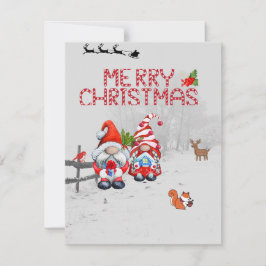 kerstkaartjes met Deer, Bird, Squirrel Feestdagenkaart