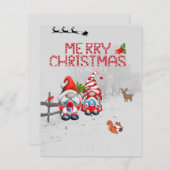 kerstkaartjes met Deer, Bird, Squirrel Feestdagenkaart (Voorkant / Achterkant)