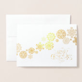 kerstkaartjes met sneeuwvlokken folie kaarten (Voorkant met envelop)