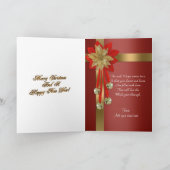 kerstkaartjes, rode en goudbellen feestdagen kaart (Binnen)