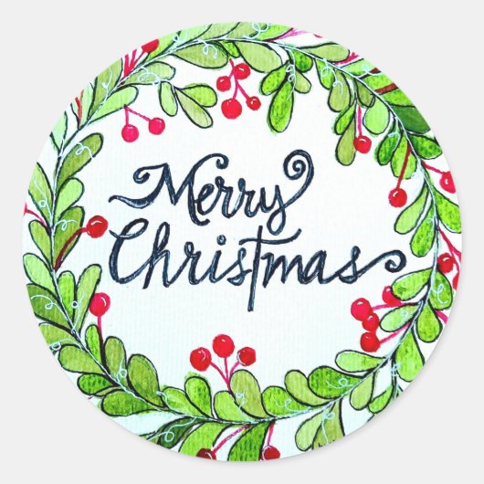 kerstkaartjes ronde sticker (Voorkant)