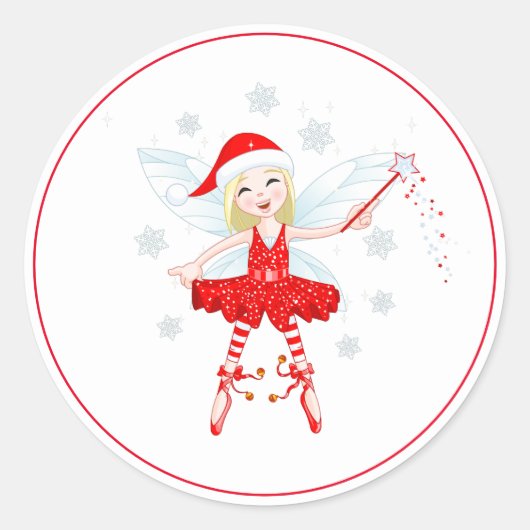 kerstkaartjes ronde sticker (Voorkant)