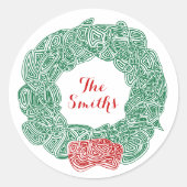 kerstkaartjes ronde sticker (Voorkant)