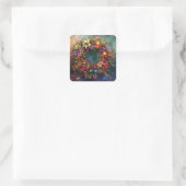 kerstkaartjes vierkante sticker (Tas)