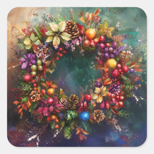 kerstkaartjes vierkante sticker (Voorkant)