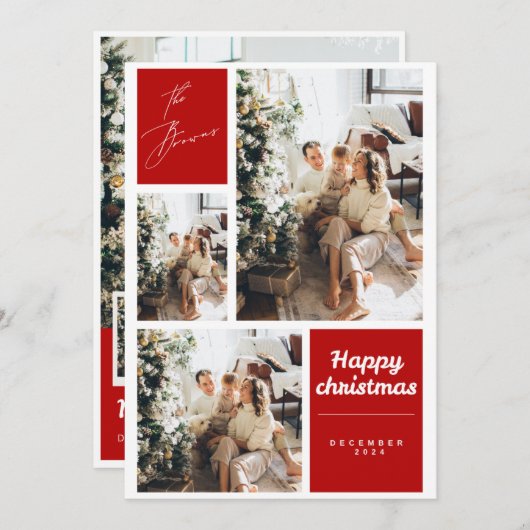 Kerstkaartontwerp Feestdagenkaart (Voorkant / Achterkant)