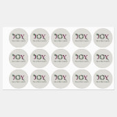 Kerstkaartstickers met vreugde labels (Vel)