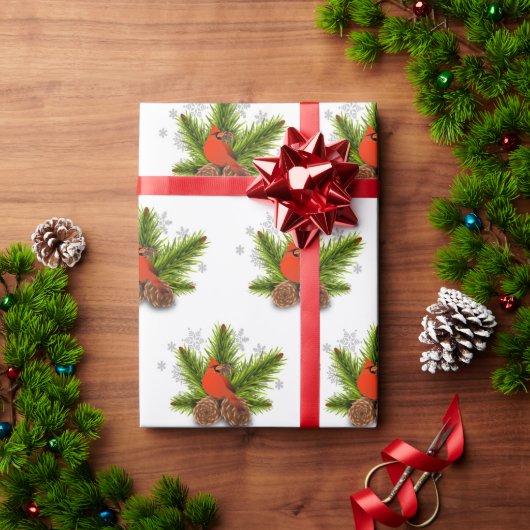 Kerstkaartvogel Inpakpapier (Feestdagen Geschenken)