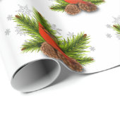 Kerstkaartvogel Inpakpapier (Rol Hoek)