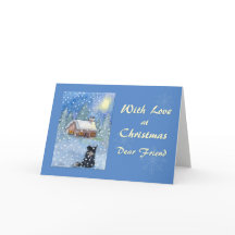 Kerstkaartvriend, grenspoelhond