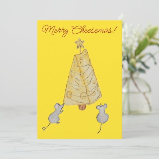 Kerstkaas Feestdagenkaart (Staand voorkant)