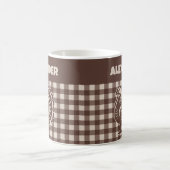 Kerstkaas Kalkoen Bruin & Tan Plaid Naam Koffiemok (Center)