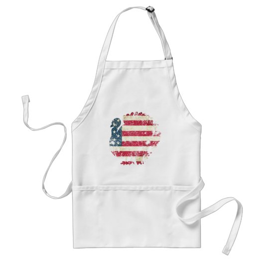 Kerstkaas Kalkoen Met Amerikaanse Vlag Standaard Schort (Voorkant)