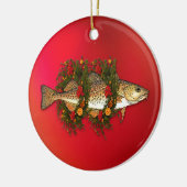 kerstkabeljauw keramisch ornament (Links)
