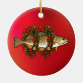 kerstkabeljauw keramisch ornament (Achterkant)
