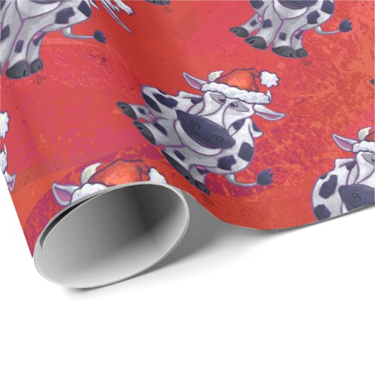 Kerstkabeljauw Patroon op rood veld Cadeaupapier (Rol Hoek)