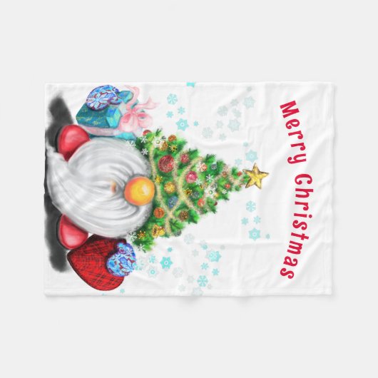 Kerstkabouter Babydeken Fleece Deken (Voorkant (Horizontaal))