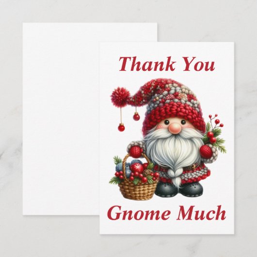 Kerstkabouter Bedankt Kaart (Voorkant / Achterkant)