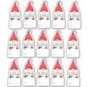 Kerstkabouter cadeaukaart sticker (Voorkant)