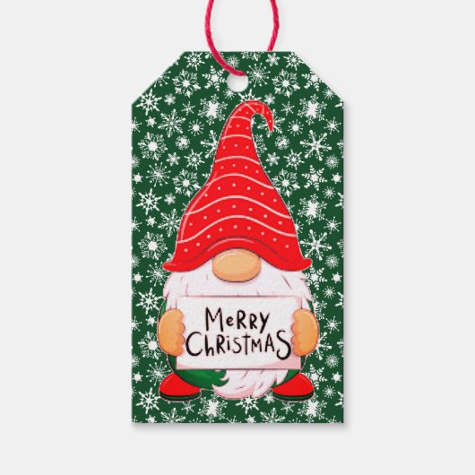 Kerstkabouter cadeaulabel (Voorkant)