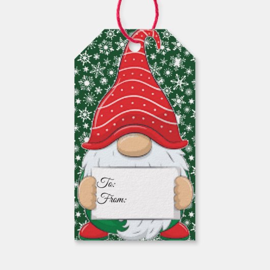 Kerstkabouter cadeaulabel (Achterkant)