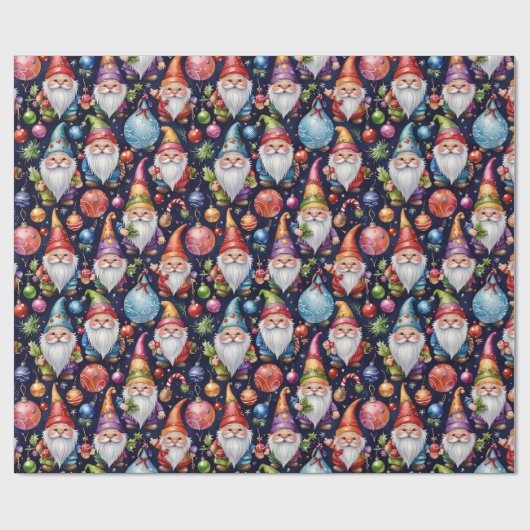 Kerstkabouter Cadeaupapier (Vlak)