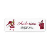 Kerstkabouter cadeaus retouradreslabel etiket (Voorkant)