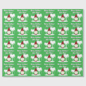 Kerstkabouter cartoon met palmbomen uniek cadeaupapier (Vlak)
