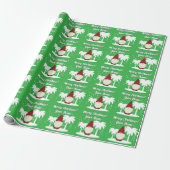 Kerstkabouter cartoon met palmbomen uniek cadeaupapier (Uitgerold)
