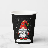 Kerstkabouter Dancing Gnome Familie Kerst (5) Papieren Bekers (Voorkant)