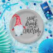 Kerstkabouter Eet Drink Wees Vrolijk  Papieren Bordje (Feest)