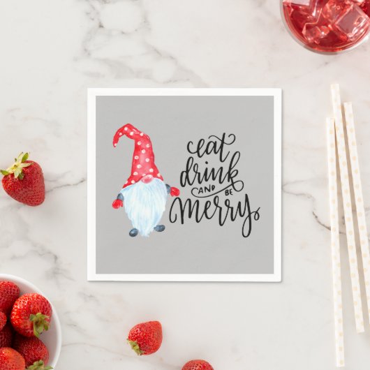 Kerstkabouter Eet Drink Wees Vrolijk Servet (Insitu)