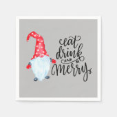 Kerstkabouter Eet Drink Wees Vrolijk Servet (Voorkant)