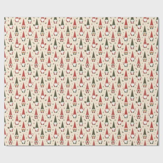 Kerstkabouter Feestpatroon Cadeaupapier (Vlak)