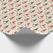 Kerstkabouter Feestpatroon Cadeaupapier (Hoek)