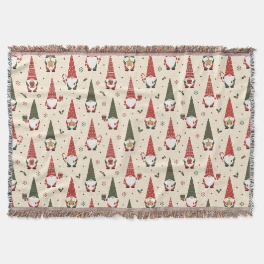 Kerstkabouter Feestpatroon Deken (Voorkant)