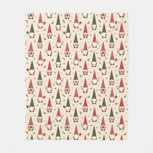 Kerstkabouter Feestpatroon Fleece Deken (Voorkant)