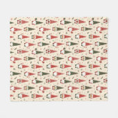 Kerstkabouter Feestpatroon Fleece Deken (Voorkant (Horizontaal))