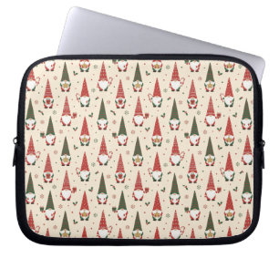 Kerstkabouter Feestpatroon Laptop Sleeve