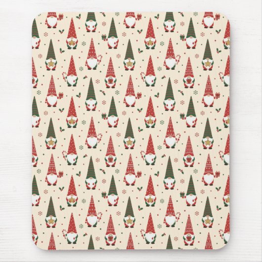 Kerstkabouter Feestpatroon Muismat (Voorkant)