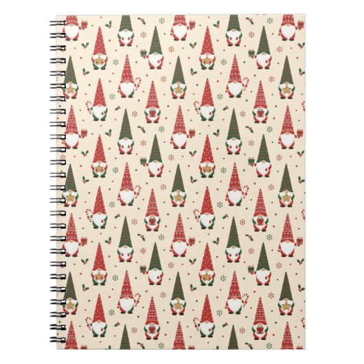 Kerstkabouter Feestpatroon Notitieboek (Voorkant)