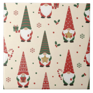 Kerstkabouter Feestpatroon Tegeltje