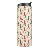 Kerstkabouter Feestpatroon Thermosbeker (Gedraaid links)