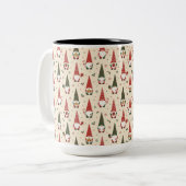 Kerstkabouter Feestpatroon Tweekleurige Koffiemok (Voorkant links)