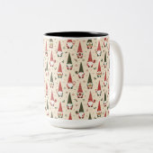 Kerstkabouter Feestpatroon Tweekleurige Koffiemok (Voorkant rechts)