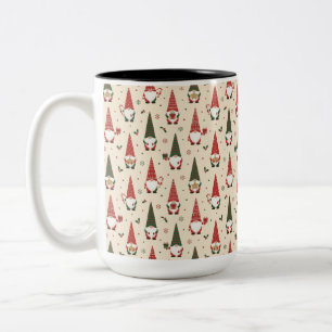 Kerstkabouter Feestpatroon Tweekleurige Koffiemok