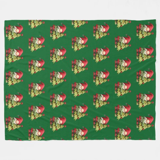 Kerstkabouter Fleece Deken (Voorkant (Horizontaal))
