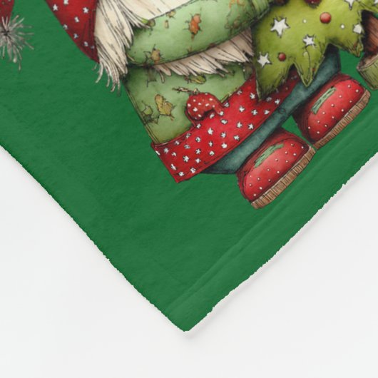 Kerstkabouter Fleece Deken (Hoek)