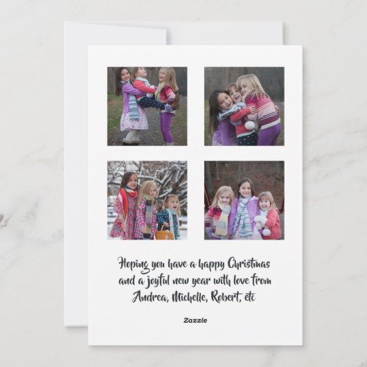 Kerstkabouter Fotocollage Kerstkaart (Achterkant)